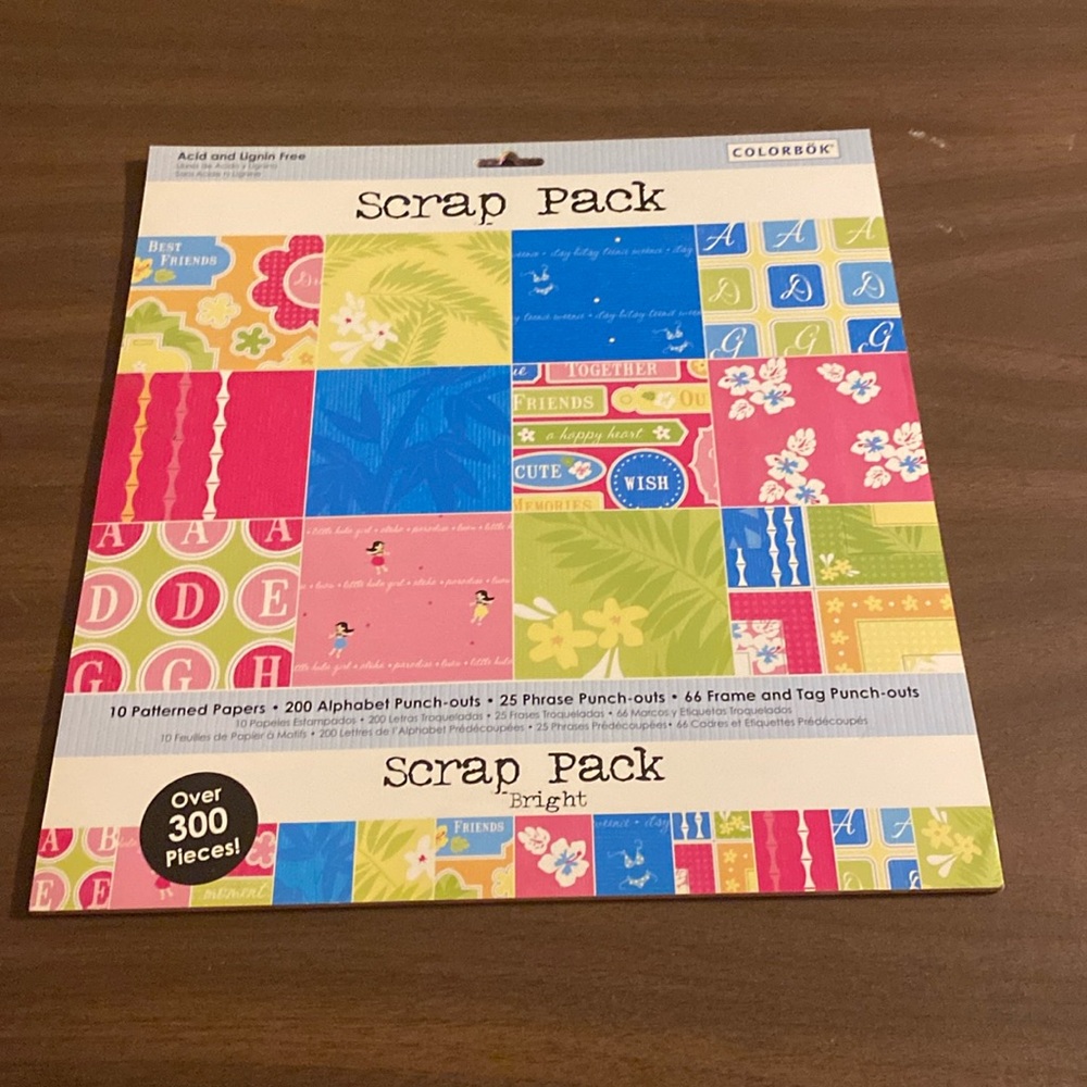 Scrapbook Pack Bright Over 300 pieces opera and punch outs